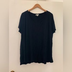 Black top with cap sleeves